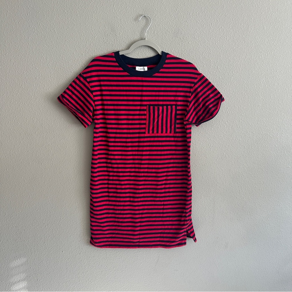 Evereve Red and Black Striped Mini Dress